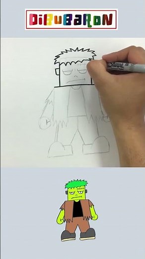 How to draw frankenstein for halloween