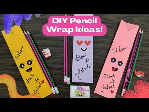 How to make pencil wrap | easy origami school project | diy back to school | kids gift packing ideas