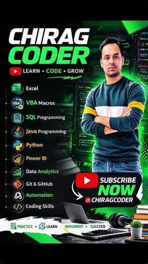 CHIRAG CODER | Excel VBA • SQL • Python • Coding