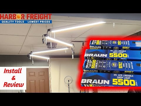 Budget Shop Lights from Harbor Freight | Braun 4ft 5500 Lumen LED Shop Light Install & Review