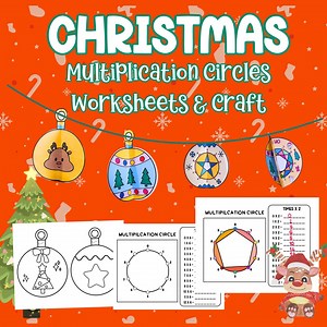 Christmas Multiplication Circles Worksheets & Craft | Times Tables 2-12 - Etsy Canada