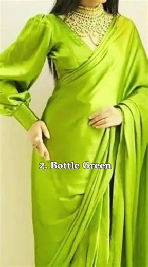 5 Shades of Green Saree 💚 | Choose Your Favourite ✨ #Shorts