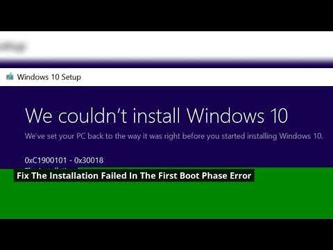 Fixed-the installation failed in the first-boot-phase-error Windows 10