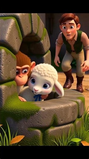 The Monkey Who Saved the Little Lamb From Butcher #animation #short #animatedshort #ai #ai