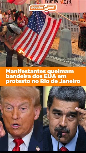 Cidades na Net on Instagram: "Nesta segunda-feira, 05 de janeiro, manifestantes realizaram um protesto em frente ao Consulado dos Estados Unidos, na região da Cinelândia, no Centro do Rio de Janeiro, onde colocaram fogo em uma bandeira norte-americana. A manifestação ocorreu em protesto contra a prisão do presidente venezuelano Nicolás Maduro, atribuída a uma ação conduzida pelos Estados Unidos. O ato reuniu integrantes de movimentos sociais e grupos políticos que criticam a atuação norte-americ