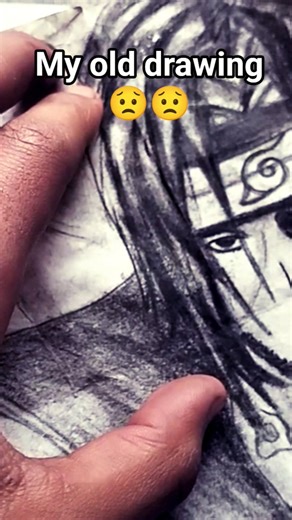 my old itachi charcoal drawing😟😭 #anime #creativeartemoji #art