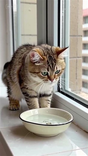My Cat Drank Water... Then Started TAPPING on the Window?!(Secret Message?!) | Cat Animation #funny