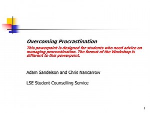 Overcoming Procrastination - SlideServe