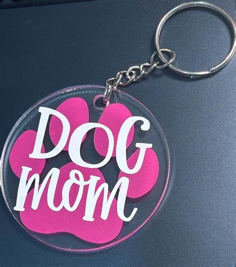 Dog Mom Keychain – Paw Print Keyring Gift for Dog Lovers - Etsy