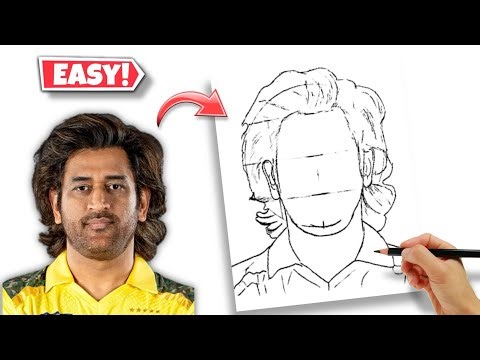 How to Draw Ms Dhoni drawing // Ms dhoni drawing easy // dhoni drawing easy step by step