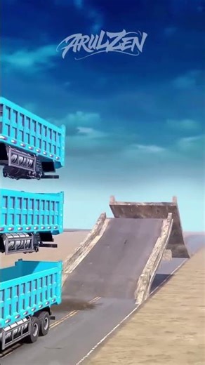 Cargo truck balancing carefully on unpredictable up and down paths #arulzen #snowrunner