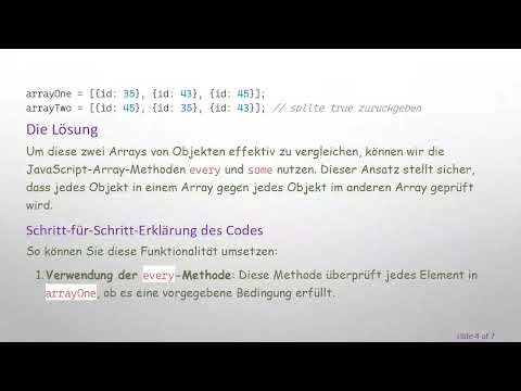 Wie man zwei Arrays von Objekten vergleichen kann in JavaScript?