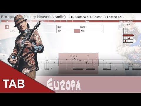 Europa - Santana - Guitar Lesson tabs and chords