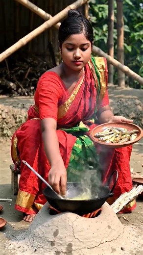 Village Girl Cooking Small Fish Curry | Traditional Village Food Recipe | Rural Life Cooking