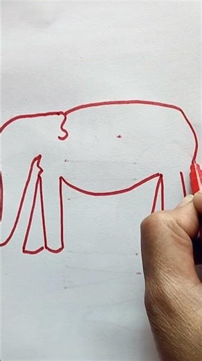 Elephant Drawing #How to draw elephant from Letter M / Alphabets / tutorial