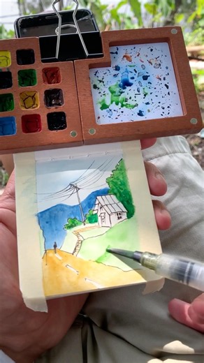 Vẽ TRANH PHONG CẢNH cực kỳ ĐƠN GIẢN | how to draw scenery very easy #vetranh #vetranhphongcanh