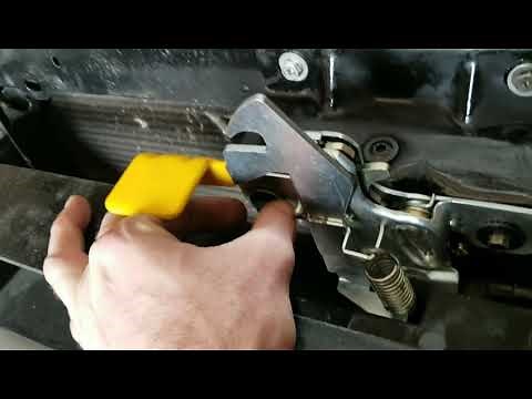 How to install 99-04 mustang hood latch and A/C lines.
