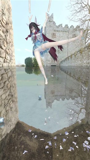 swing kick ball #mmd #genshin #Columbina #piano #physics