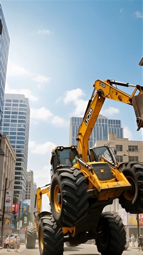 VIRAL JCB EXCAVATOR CITY STREET STUNT - Apao TV