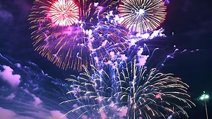 Download Beautiful fireworks in the night sky, celebration and holiday concept for free