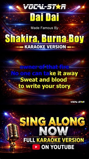 Dai Dai - Shakira, Burna Boy KARAOKE #singalong #karaoke #vocalstar