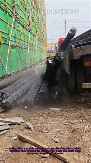 Watch Out! Unloading Steel Bars from a Truck Can Be Dangerous!