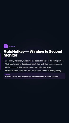 AutoHotkey — Window to Second Monitor #shorts