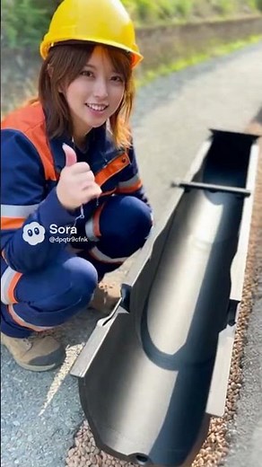 生成AI 女性でも持ち運べるぐらいに軽い！ポリエチレン製U字溝 羽立化工株式会社 #u字溝 #水路 #土木工事 #排水 #側溝 #地すべり対策