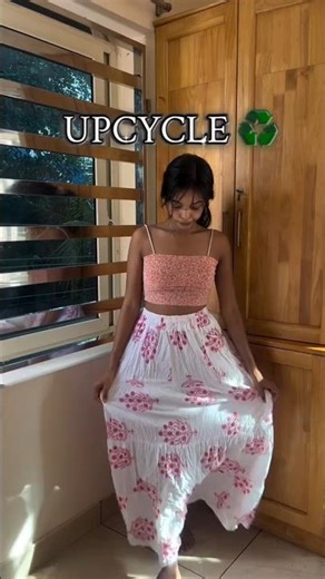 You won’t believe this was a skirt 5 minutes ago 😱 #howtostyle #upcycle #sewing #shorts