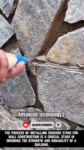 Process of Installing Crushed Stone for Wall Construction to Ensure Structural Strength #innovation