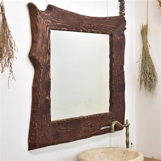 Handmade Rustic Wood Mirror, Full Length Farmhouse Style - Etsy