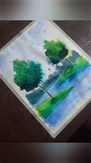 Easy Water Colour Drawing for Beginners | Step by Step Painting Tutorial Day-7 #viral #drawing