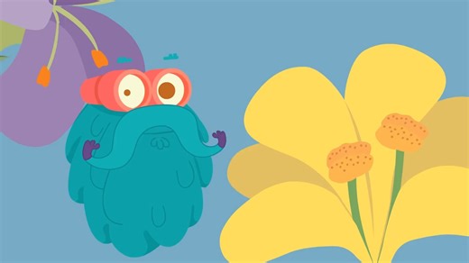 儿童科普动画 The Dr.Binocs Show - Parts of a flower and Pollination（授粉）