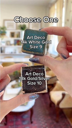 Two Art Deco rings, two very different looks! #mjvjewelry #vintagejewelry