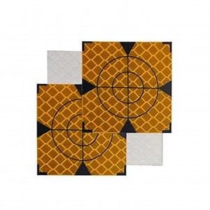 30X30MM 100PCS Reflective Sheet for Total Stations Paste Up Reflector, Survey Target Mark with Black Triangle Reflector Targets for Total Stations,Yellow