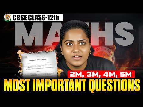 Most Important Questions CBSE Class 12 Maths 2026 | 2M, 3M, 4M, 5M PYQ Analysis & PDF
