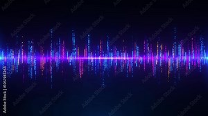 abstract futuristic equalizer audio visualizer, colorful soundwave waveform animation, 4k loop