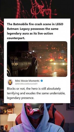 LEGO Batman Legacy Batmobile Fire Crash Scene Maintains the Legendary Aura of Live-Action Stunts