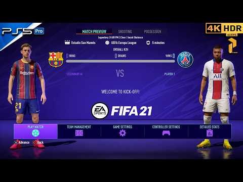 Barcelona vs PSG | Europa League final | FIFA 21 PS5 4K HDR #fifa #ps5 #4k #football #fyp #fifa21
