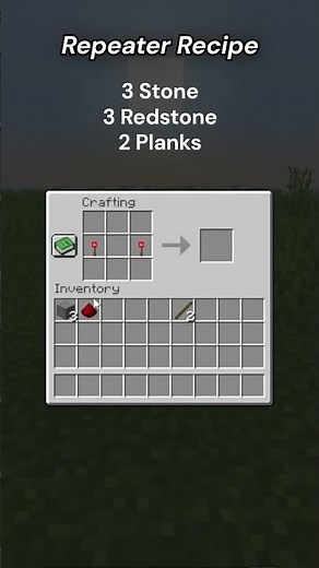 Minecraft Redstone Repeater Recipe #shorts