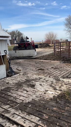 We got about an inch of rain at the beginning of the week, and things still have not dried out yet. Bunks needed to be set, the telehandler is down; so a little ingenuity had to happen to get the job done! Finishing laying slats and lids for the bunks is next! | Kelsey Fehr - GOATful Life