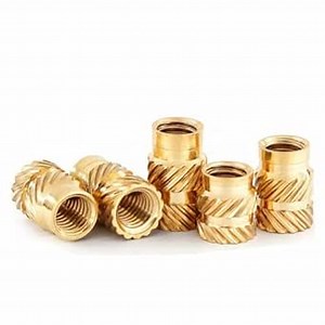 1/4-20 Threaded Inserts,50Pcs 1/4-20 * 5 * 8mm C3640 Brass Heat Set Insert,Imperial Knurled Nuts,Standard Female Thread Hardware Nuts for Plastic and 3D Printing Components