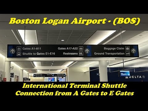 Boston Airport - Shuttle to International Terminal - Transfer from A Gates to E Gates
