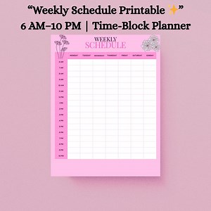 Weekly Schedule Printable | 6 AM-10 PM Time-block Planner (A4 PDF) - Etsy