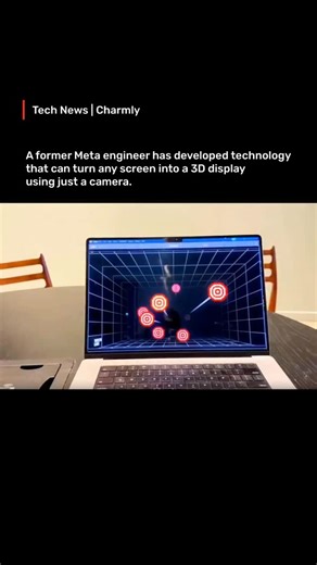 Charmly | Tech News on Instagram: "A former Meta engineer has created breakthrough technology that can transform any ordinary screen into a 3D display and all it needs is a single camera. The system tracks your head and eye movements in real time, adjusting the perspective on screen to create a lifelike 3D effect without any special glasses or hardware. It’s like bringing holograms to your laptop or phone, blurring the line between the real and digital world. #ai #artificialinteligence #evotiona