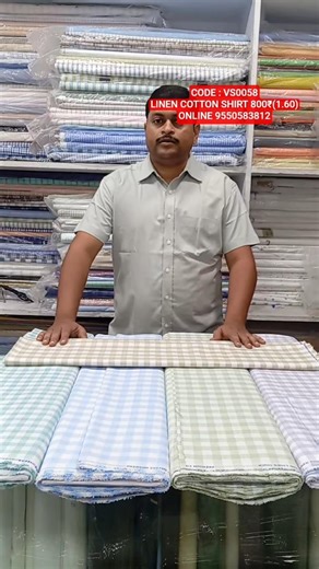 CODE : VS0058 # LINEN COTTON SHIRT # MEDIUM SIZE CHECKS # VIBRANT COLOURS # LIMITED STOCK ONLY.