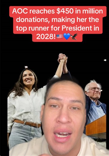 #greenscreen AOC reaches $450 million in donations, making her the top runner for President in 2028 #aoc #alexandraocasiocortez