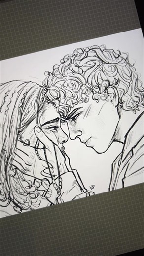 Percabeth forehead touch reunion has been making its rounds on Twitter, which naturally inspired me🙂‍↕️🫶 #percyjackson #annabethchase #percabeth #pjo #fanart