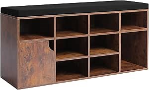 MU Shoe Storage Cabinet, Shoe Organizer Cabinet for Entryway, 10-Cubbies Shoe Cabinetwith Adjustable Shelves