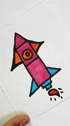 Simple drawing art #Trending #Viralvideo# Short#Utube short#Easy rocket 🚀🚀🚀 drawing#